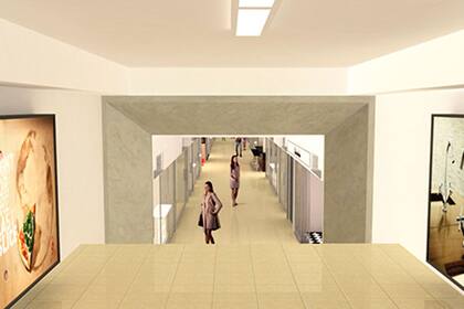 Una proyección de lo que serán las galerías subterráneas