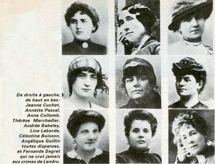 Una publicación francesas muestra los retratos de nueve de las mujeres asesinadas por Henry Landrú (Barba Azul)
