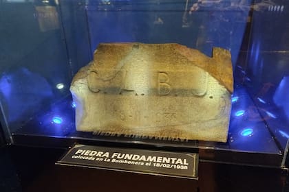 Una "reliquia" del museo de Boca: la piedra fundamental de la Bombonera, puesta el 18 de febrero de 1938; el estadio fue inaugurado el 25 de mayo de 1940.
