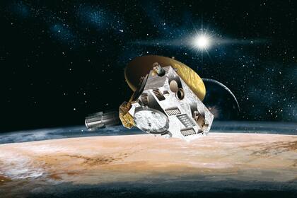 Una representación artística de la misión New Horizons, que llegó a Plutón después de una travesiía de nueve años de duración