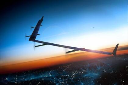 Una representación del drone de Facebook, impulsado con energía solar y que tiene el tamaño de un Boeing 737 y el peso de un automóvil