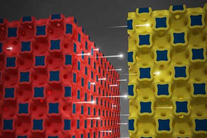 Una representación gráfica de la microbatería desarrollada por los investigadores de la Universidad de Illinois