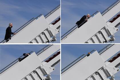 Una secuencia de la caída de Biden al subir al Air Force One