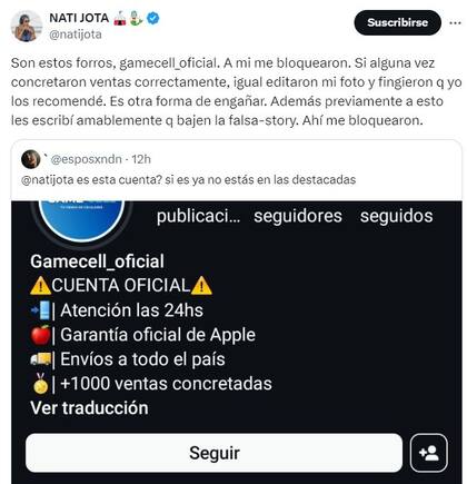 Una seguidora de Nati Jota visibilizó la empresa que estafa con supuestas recomendaciones de famosos