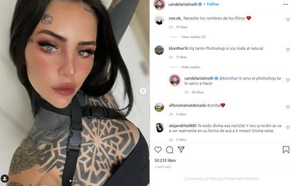 Una seguidora le consultó sobre el uso del Photoshop y la hija de Marcelo Tinelli no se guardó nada