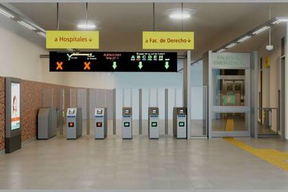 Una simulación de cómo serán los vestíbulos de las estaciones, en caso de ganar la propuesta de Metrovías y DB