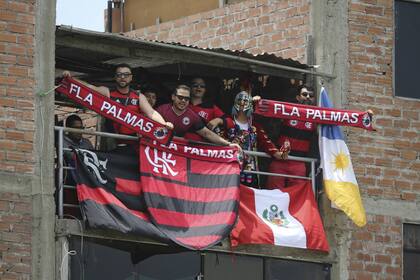 Una singular ubicación para simpatizantes de Flamengo en vísperas de la final.
