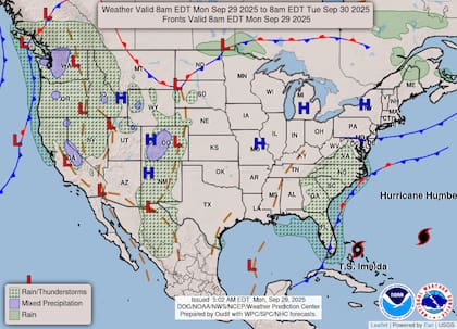 Una sucesión de frentes del Pacífico provocará oleadas de lluvias y tormentas en el norte de California, Oregón, Idaho y Nevada durante la primera mitad de la semana