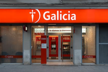 Una sucursal del Banco Galicia