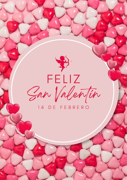 Una tarjeta de San Valentín personalizada hecha con Canva