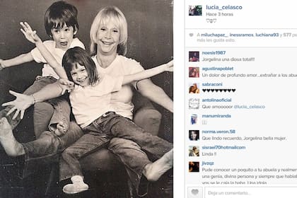 Una tierna foto que compartió su nieta Lucía Celasco a días de su muerte