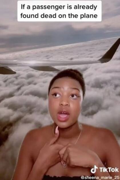 Una tiktoker dijo lo que pasa cuando alguien muere en un avión (Foto: Captura de video)