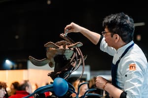 Una tortuga hecha de chocolate en La Chocolaterie