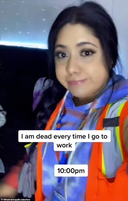 Una usuaria en TikTok compartió su experiencia de trabajo en un almacén de Amazon (Crédito: TikTok/@latequileralashes)