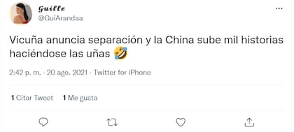 Una usuaria hizo hincapié en la reacción de la China Suárez al comunicado de Vicuña