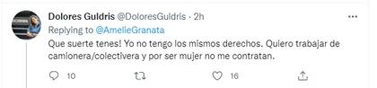 Una usuaria que le respondió indignada a Amalia Granata