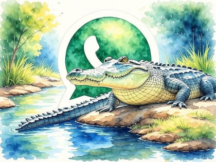 Una versión artística del "modo cocodrilo verde" para WhatsApp