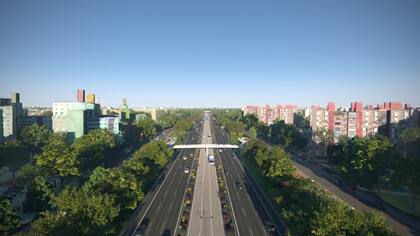 Una vez concluida la obra, la autopista sumará un parque lineal