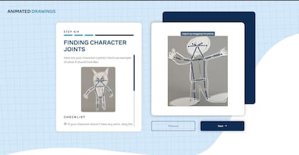 Una vez que identificó correctamente la figura, será necesario indicar cuáles son las piernas, los brazos y la cara, para ajustar los diferentes movimientos de las animaciones