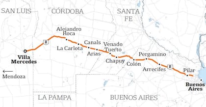 Una vía clave, la ruta 8 es una de las más peligrosas del país