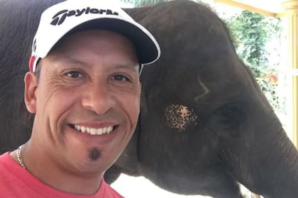 Una visita turística, con un elefante como compañía