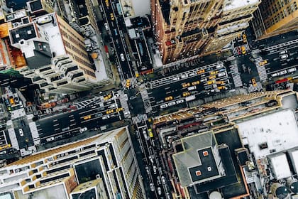 Una vista aérea de Manhattan