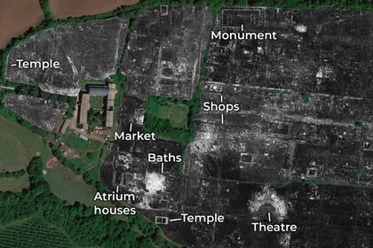 Una vista aérea de Falerii Novi, una ciudad romana que quedó sepultada hace 1300 años y que fue reconstruida con los datos capturados mediante georradares
