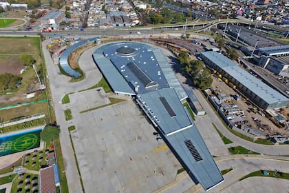 Una vista aérea de la terminal Dellepiane