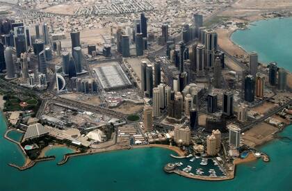 Una vista aérea de la zona diplomática de Doha, la capital de Qatar