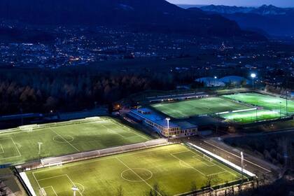 Una vista aérea de las instalaciones del club