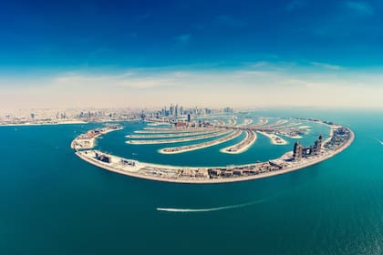 Una vista aérea de Palm Jumeira en Dubái