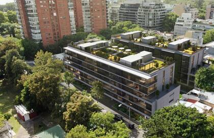 Una vista aérea del proyecto que se construye en el Bajo Belgrano