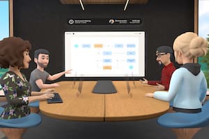 Una vista de Horizon Workrooms, la oficina virtual con la que Facebook está construyendo el futuro de la compañía