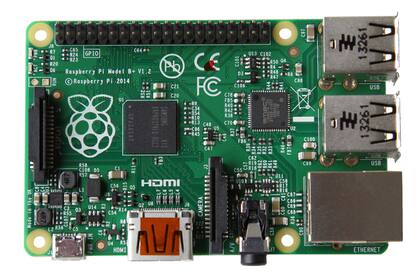 Una vista de la actualización de la Raspberry Pi, una versión conocida como Model B+