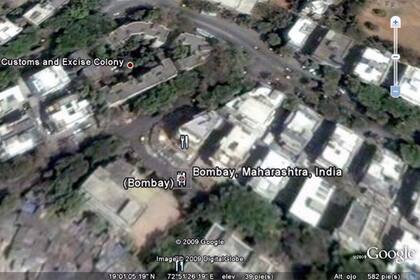 Una vista de la ciudad de Bombay vista desde Google Earth. El estado indio planea solicitar la censura de determidos objetivos como sitios civiles y militares