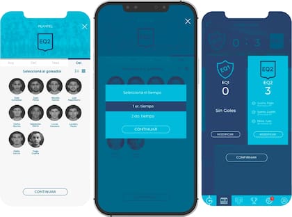 Una vista de la interfaz de la app Golazo