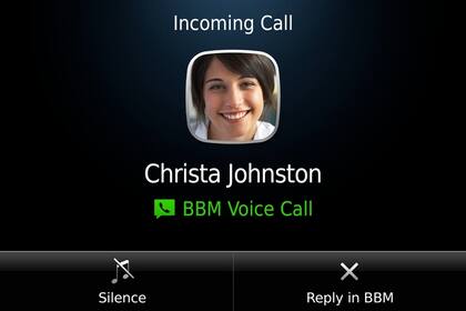 Una vista de la interfaz de la función Voice del servicio de mensajería BlackBerry Messenger