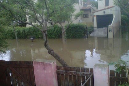 Una vista de la inundación desde la casa de Cari Nara