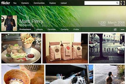 Una vista de la nueva interfaz de Flickr, el álbum digital de Yahoo!