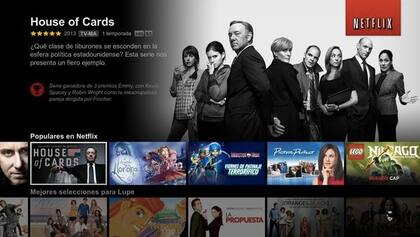 Una vista de la nueva interfaz de Netflix para pantallas de TV