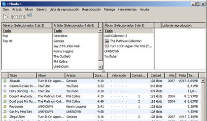 Una vista de la pantalla principal de Floola