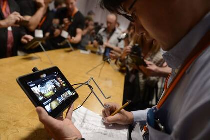 Una vista de la tableta Kindle Fire de Amazon