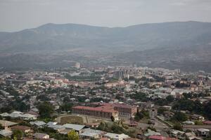 Una vista de Stepanakert, la principal ciudad de Nagorno- Karabaj
