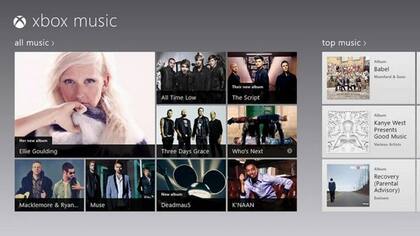 Una vista del catálogo Xbox Music, que luego sería renombrado como Groove Music