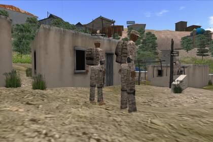 Una vista del entorno virtual, similar al utilizado en su momento por Second Life, desarrollado de forma conjunta por Intel y el ejército de EE.UU.