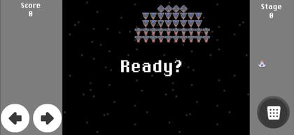 Una vista del Galaga para celular