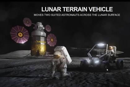 Una vista del LTV, uno de los dos vehículos que utilizarán los astronautas en la Luna