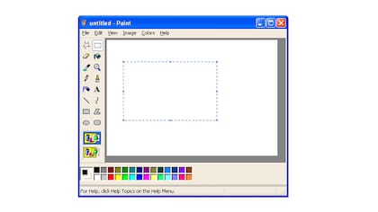 Una vista del MS Paint, el editor gráfico que estuvo presente en Windows desde 1985
