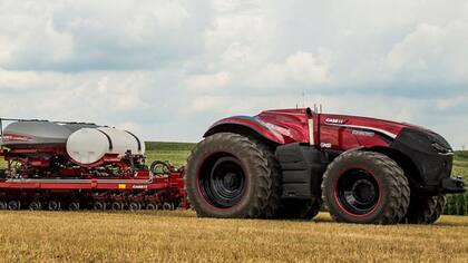 Una vista del tractor autónomo de Case IH