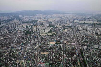 Vista general del distrito de Gangnam en Seúl